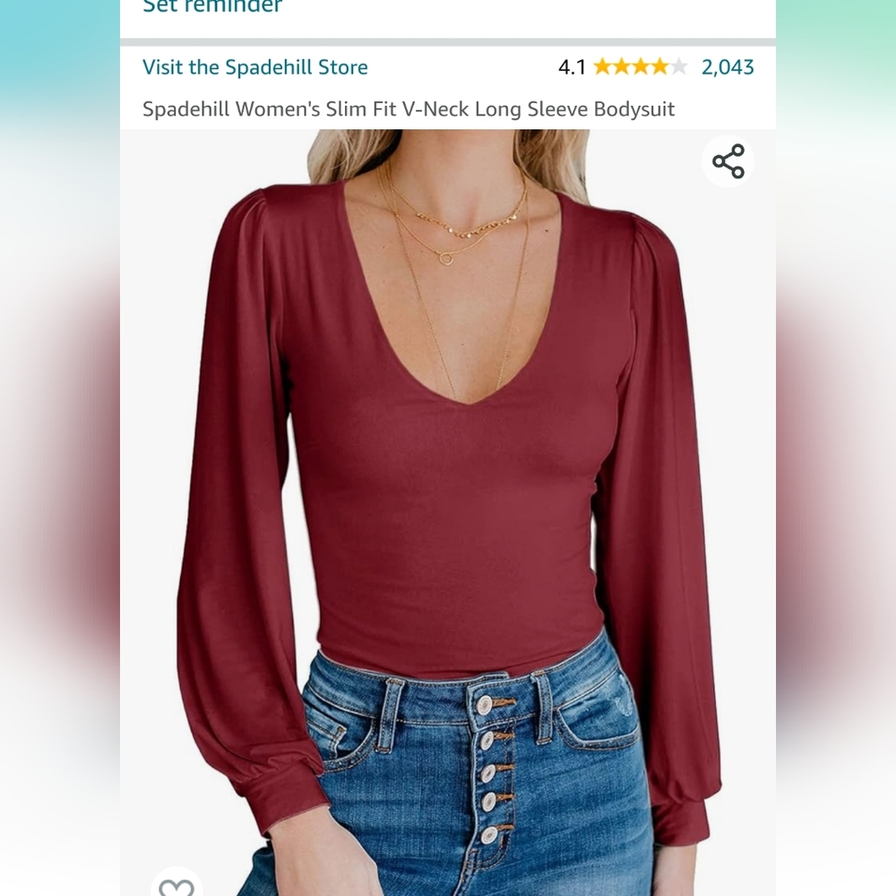 Size large maroon bodysuit